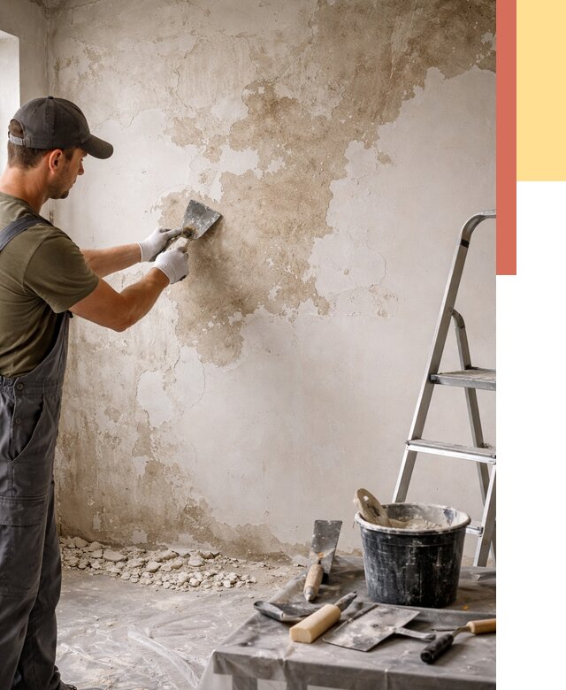 Снятие старой шпаклевки в Пскове от 1878 руб. — быстро и недорого | ОТДЕЛОЧНИК-Пск