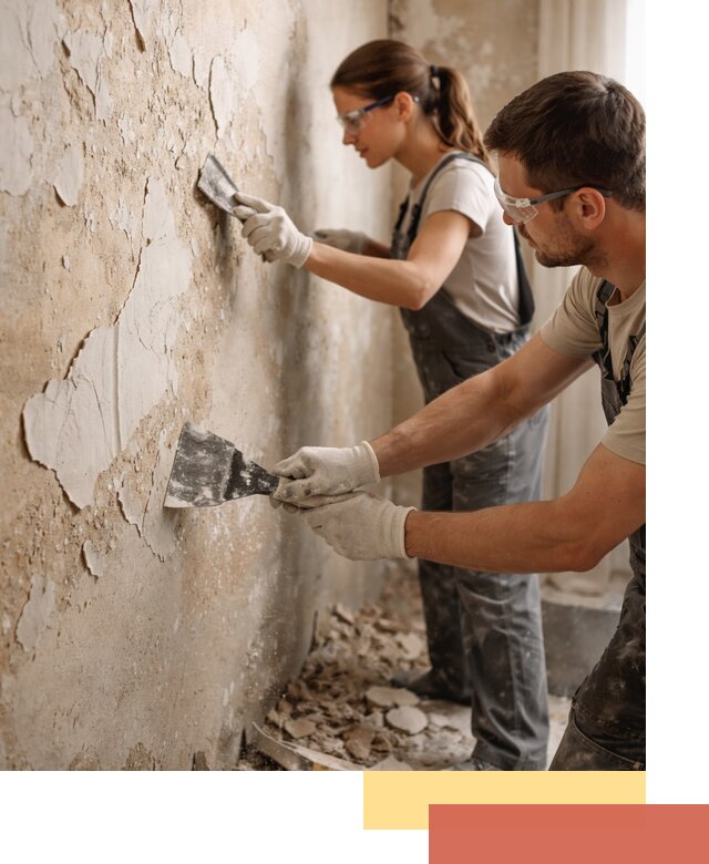 Снятие старой шпаклевки и подготовка поверхностей в Пскове