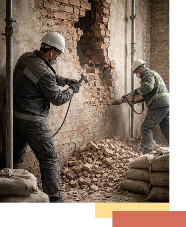 Демонтаж кирпичных стен в Пскове быстро и безопасно