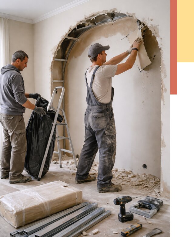 Демонтаж арки из гипсокартона в Пскове от 3553 руб. — услуги под ключ | ОТДЕЛОЧНИК-Пск