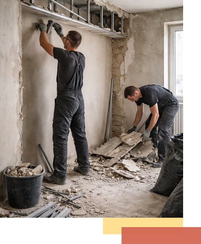 Демонтаж короба из гипсокартона в Пскове быстро и аккуратно