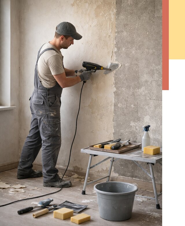 Очистка стен от клея в Пскове от 1878 руб. — снятие и удаление клея со стен | ОТДЕЛОЧНИК-Пск