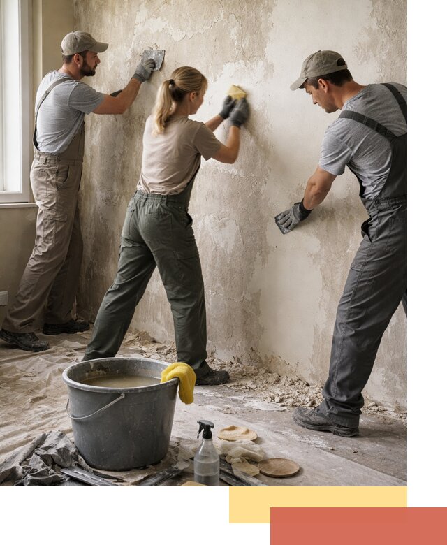 Очистка стен от клея и грунтовки в Пскове качественно и быстро