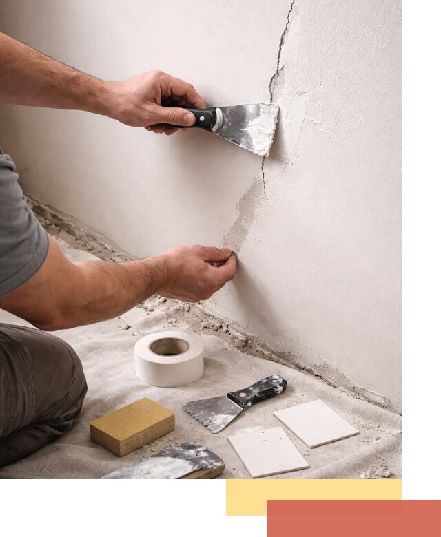 Заделка трещин и сколов в стенах и потолках в Пскове