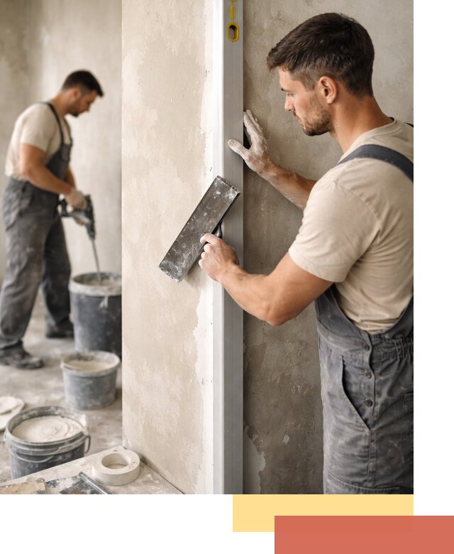 Выведение углов стен в Пскове: монтаж и оштукатуривание