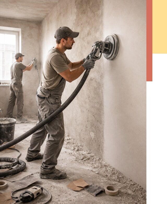 Шлифовка стен в Пскове от 1218 руб/м2 — быстро и недорого | ОТДЕЛОЧНИК-Пск