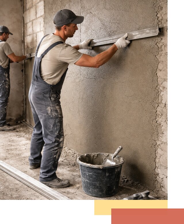 Штукатурка стен цементно-песчаная в Пскове профессионально