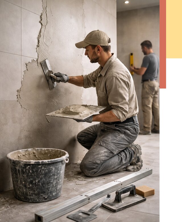 Штукатурка стен в ванной в Пскове от 4568 руб./м² — выравнивание под ключ | ОТДЕЛОЧНИК-Пск