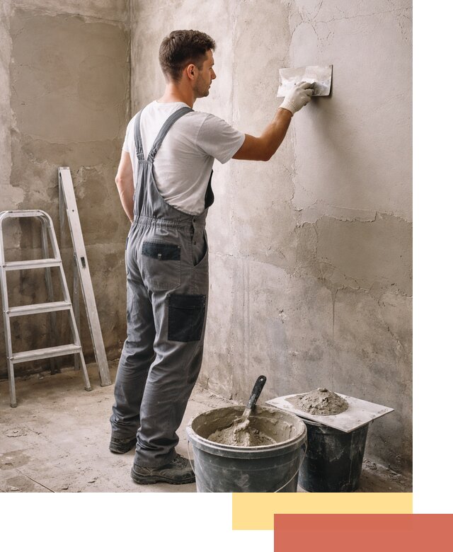 Штукатурка стен в ванной под ключ в Пскове