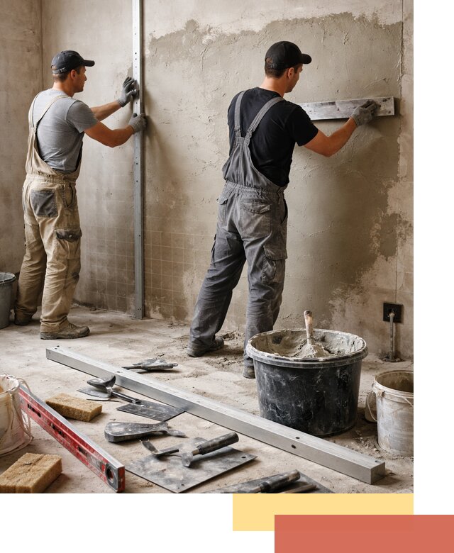 Профессиональная штукатурка стен под плитку в Пскове