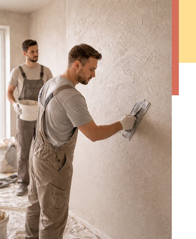 Фактурная штукатурка стен в Пскове от 4263 руб./м² — заказать под ключ | ОТДЕЛОЧНИК-Пск