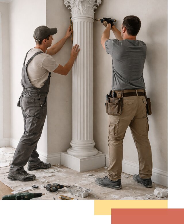 Установка декоративных колонн в Пскове под ключ