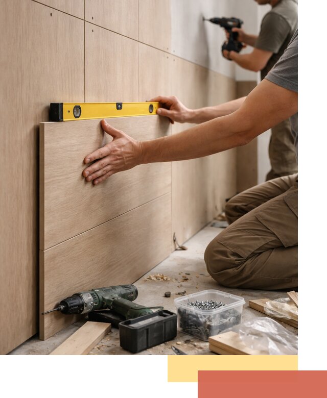 Профессиональный монтаж МДФ панелей на стены в Пскове