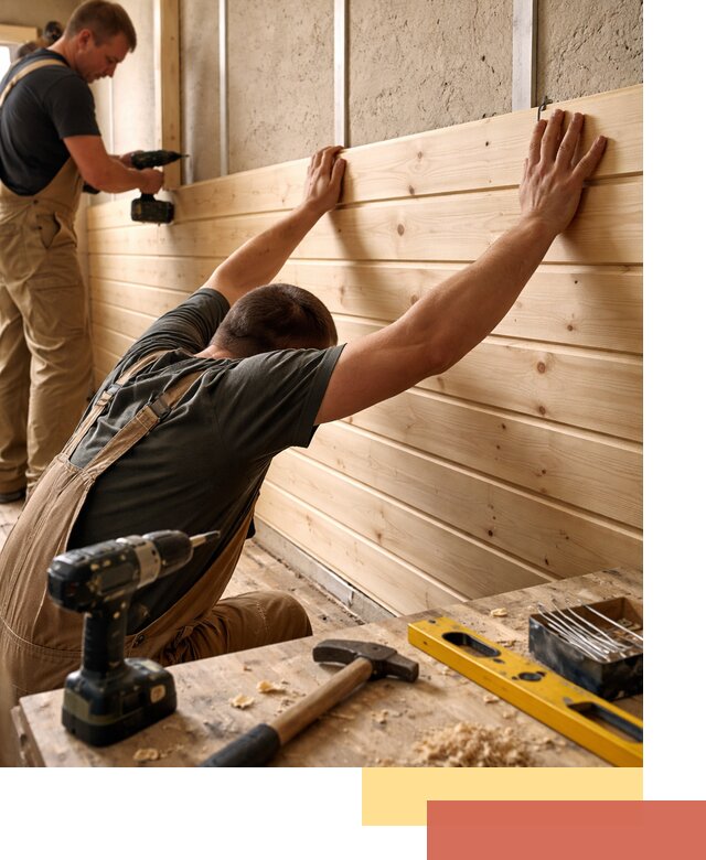 Монтаж деревянной вагонки на стены в Пскове быстро и качественно