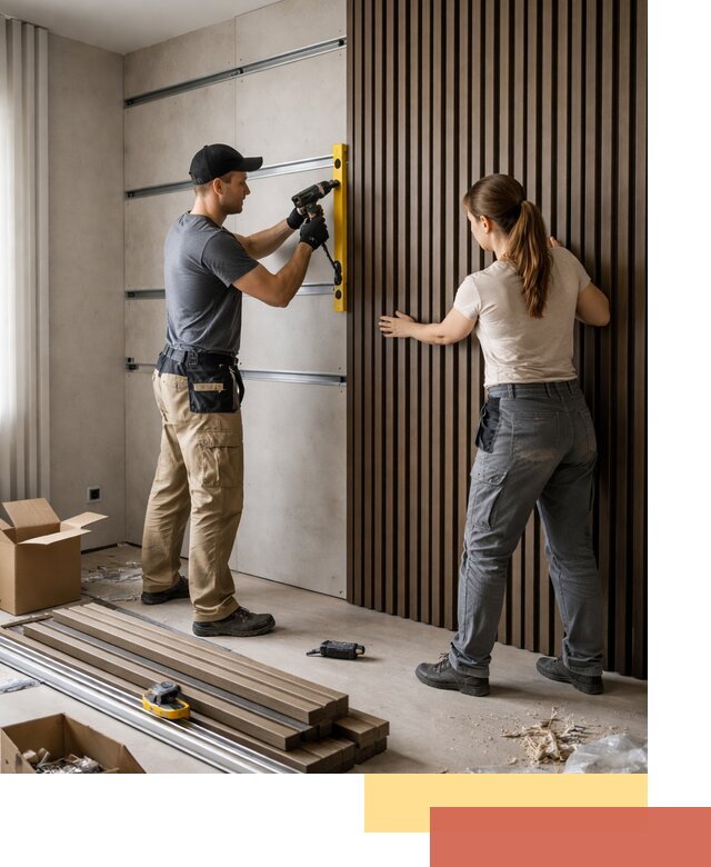 Монтаж реечных панелей на стены в Пскове