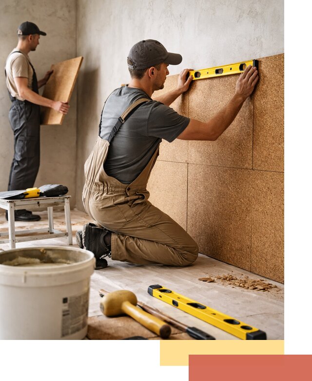 Монтаж пробковых панелей на стены в Пскове быстро и качественно