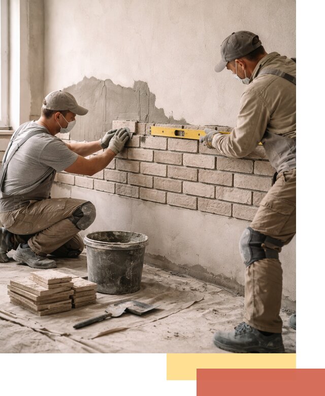 Монтаж декоративного кирпича профессионально в Пскове