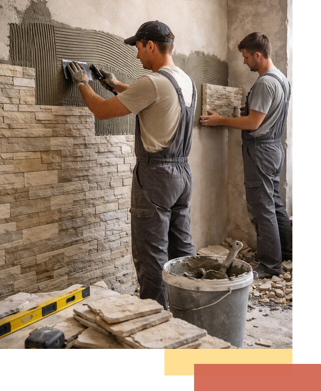 Монтаж искусственного камня в Пскове — облицовка стен и фасадов