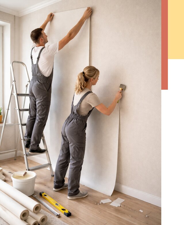 Поклейка флизелиновых обоев в Пскове от 6090 руб. | Быстро и недорого — ОТДЕЛОЧНИК-Пск