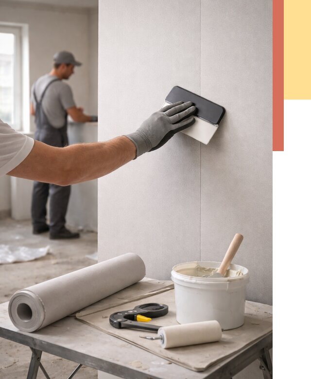 Поклейка обоев под покраску в Пскове от 3553 руб. за м2 | ОТДЕЛОЧНИК-Пск