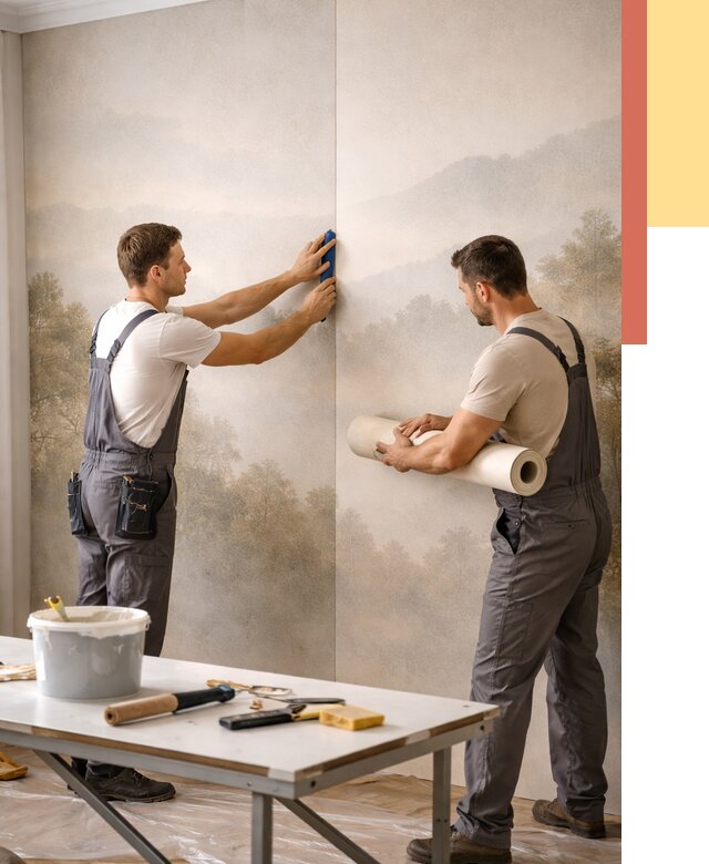 Поклейка фотообоев в Пскове от 8628 руб/м² — быстро и недорого | ОТДЕЛОЧНИК-Пск