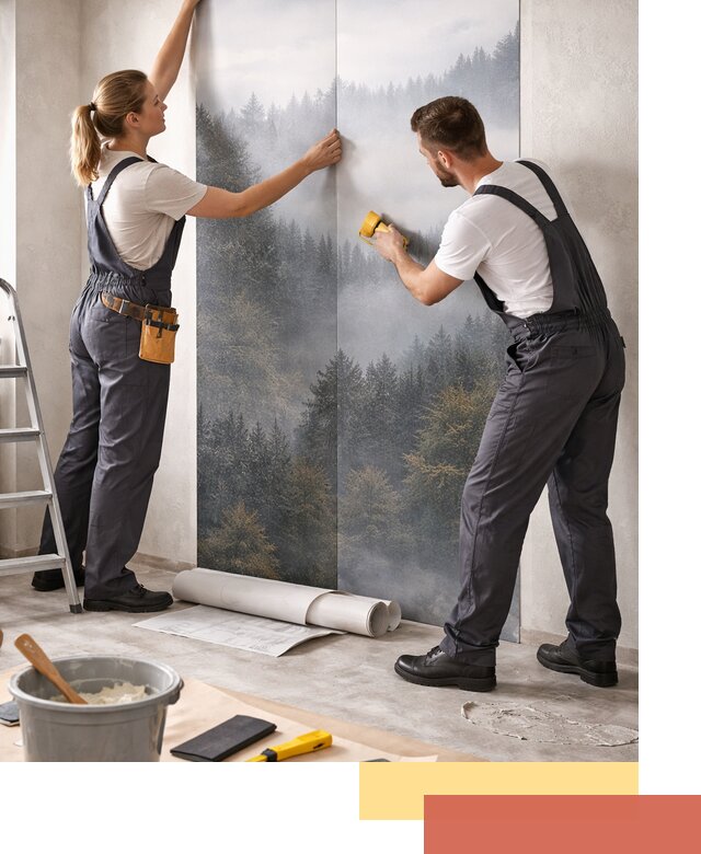 Поклейка фотообоев профессионально в Пскове под ключ