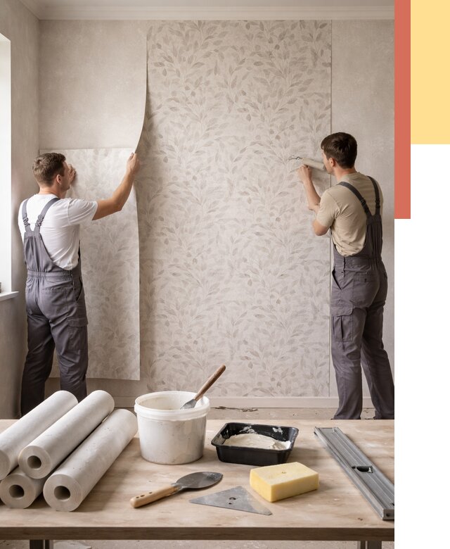 Поклейка обоев с подбором рисунка в Пскове от 3553 руб. | ОТДЕЛОЧНИК-Пск - быстро и недорого