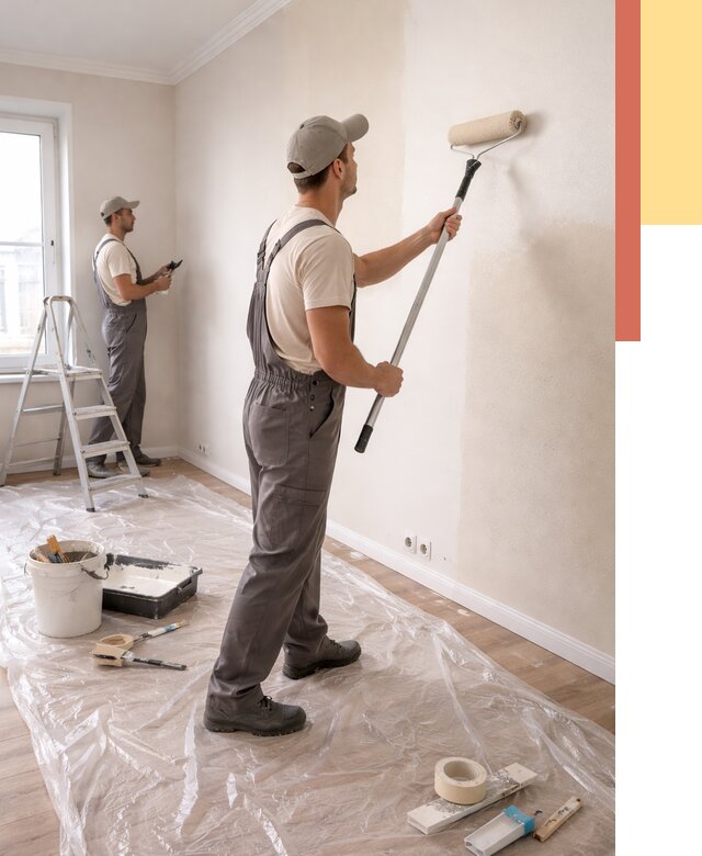 Покраска стен акриловой краской в Пскове от 3553 руб./м² — быстро и недорого | ОТДЕЛОЧНИК-Пск