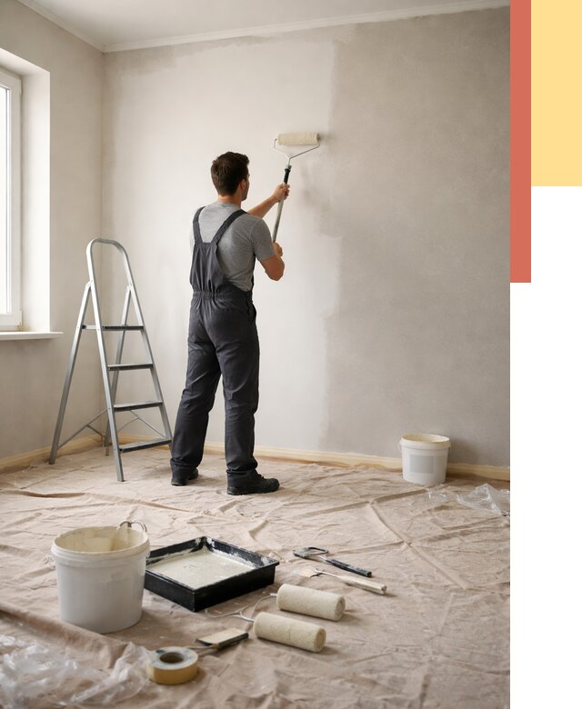 Покраска стен моющейся краской в Пскове от 355 руб./м² — быстро и недорого | ОТДЕЛОЧНИК-Пск