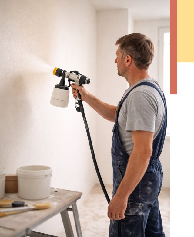 Покраска стен краскопультом в Пскове от 7613 руб. — механизированная покраска | ОТДЕЛОЧНИК-Пск