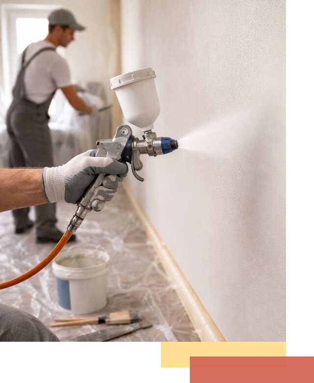 Покраска стен краскопультом в Пскове быстро и качественно