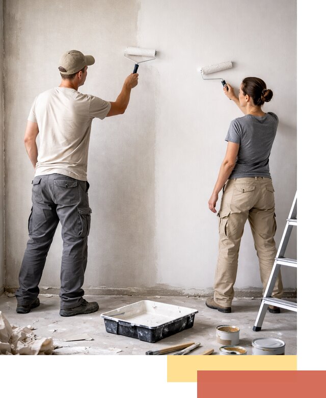 Окраска стен по стеклохолсту в Пскове качественно и долговечно