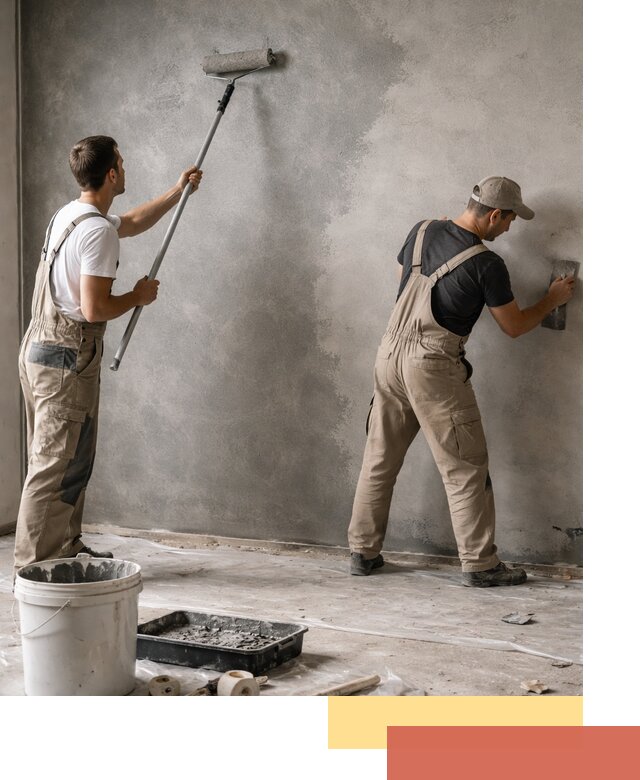 Покраска стен под бетон в Пскове профессионально и недорого