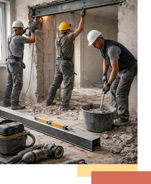 Создание проемов в стенах и несущих конструкциях в Пскове