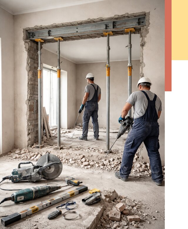 Прорезка проема в стене в Пскове от 4568 руб. — быстро и недорого | ОТДЕЛОЧНИК-Пск