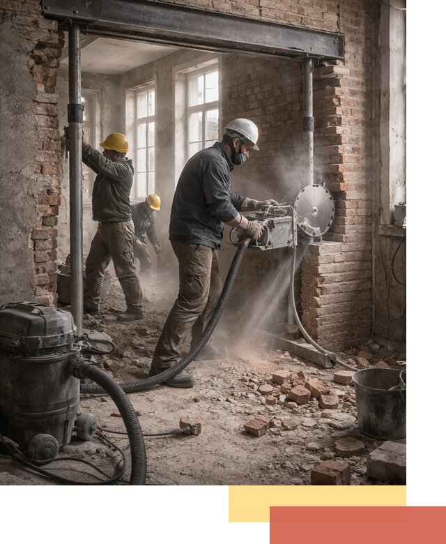 Прорезка проема в стене под дверной или оконный проем в Пскове