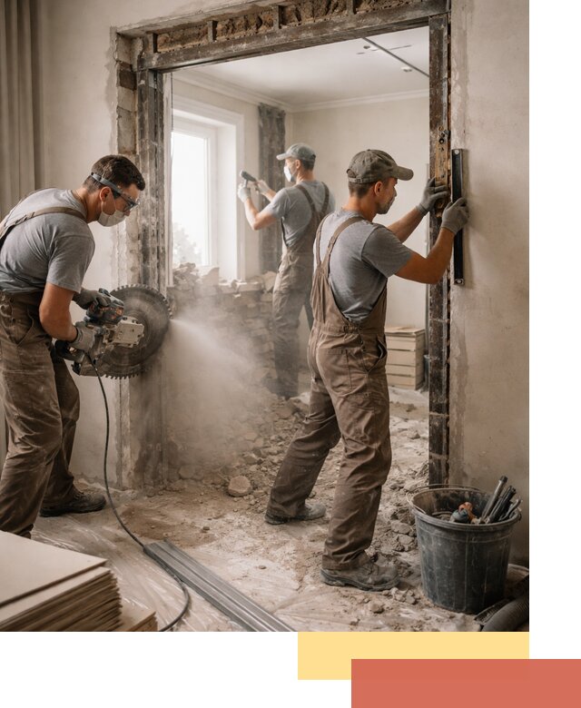 Расширение дверного проема под установку новой двери в Пскове