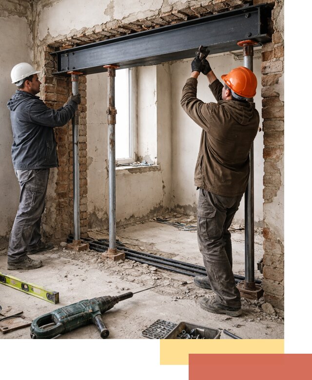 Усиление проема в стене в Пскове для расширения и безопасности