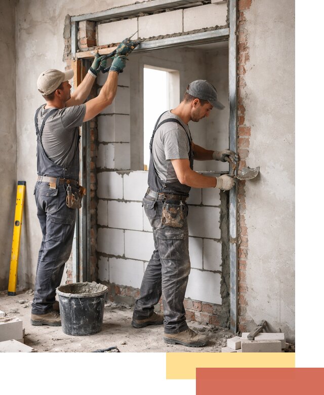 Закладка дверного проема под ключ в Пскове: демонтаж, монтаж, отделка