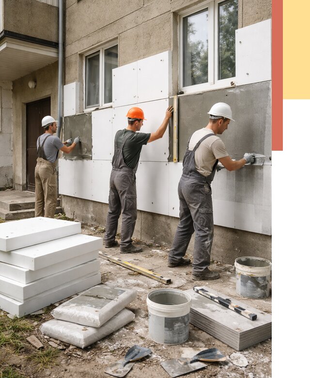 Утепление стен пенопластом в Пскове от 1776 руб. — недорого и под ключ | ОТДЕЛОЧНИК-Пск