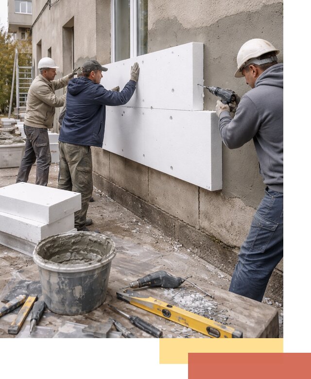 Утепление наружных стен пенопластом в Пскове