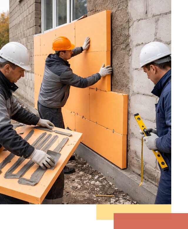 Утепление фасада пеноплексом под ключ в Пскове