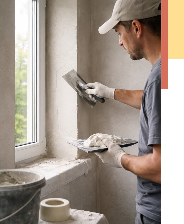 Штукатурка откосов в Пскове от 4568 руб/м² — услуги и выравнивание под ключ | ОТДЕЛОЧНИК-Пск