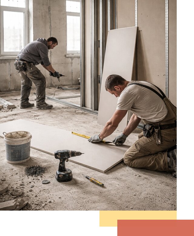 Кладка перегородок из ПГП под ключ в Пскове