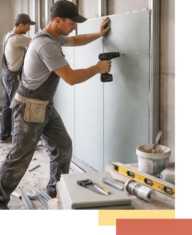 Кладка влагостойких перегородок ПГП в Пскове