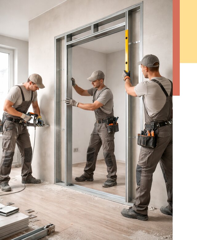 Устройство дверного проема в перегородке в Пскове от 4568 руб. под ключ | ОТДЕЛОЧНИК-Пск