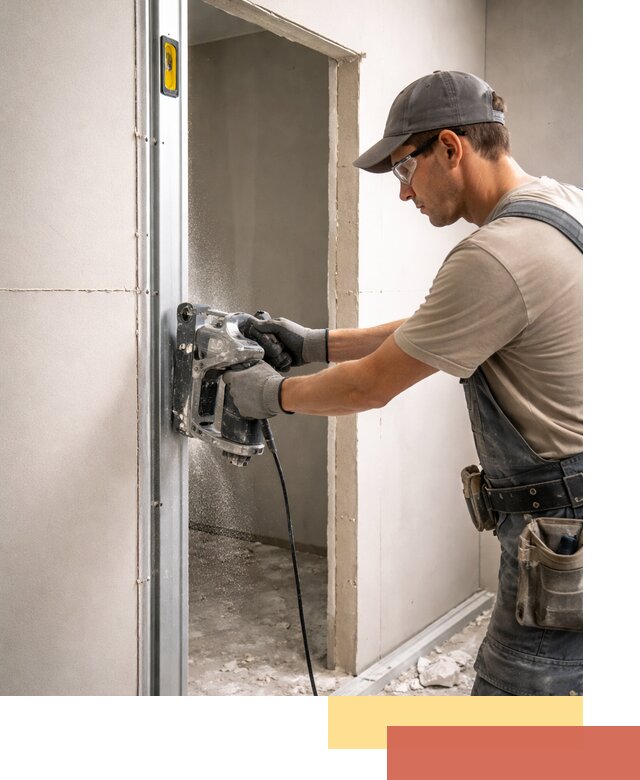 Устройство дверного проема в перегородке в Пскове