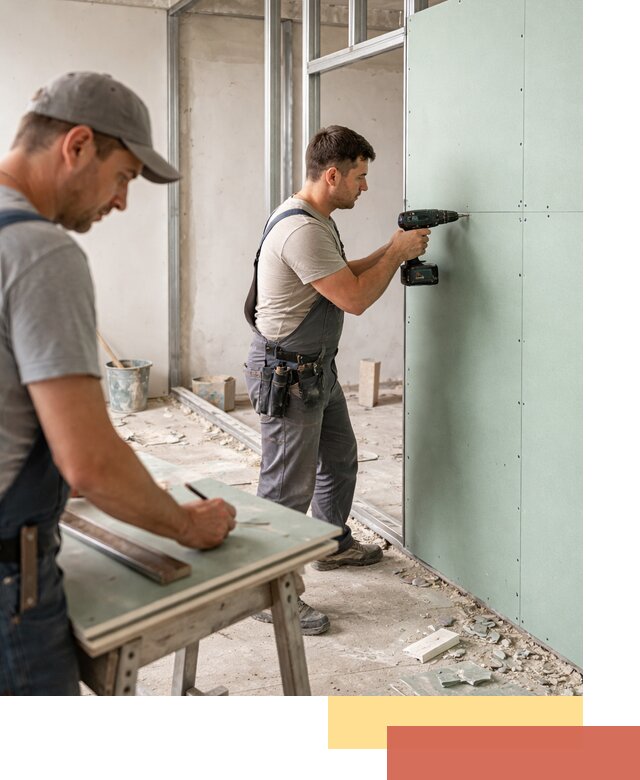 Перегородки из влагостойкого гипсокартона под ключ в Пскове