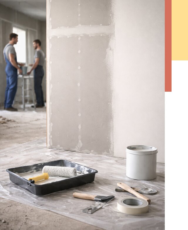 Покраска перегородок из гипсокартона в Пскове от 4568 руб. под ключ | ОТДЕЛОЧНИК-Пск