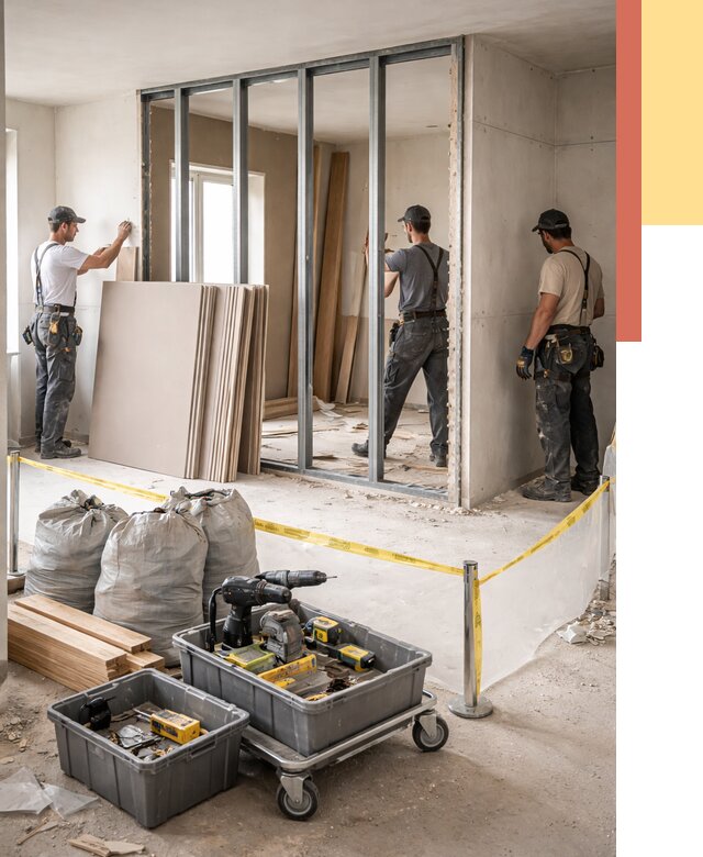 Перенос гипсокартонной перегородки в Пскове под ключ от 4568 руб. | Демонтаж и монтаж – ОТДЕЛОЧНИК-Пск